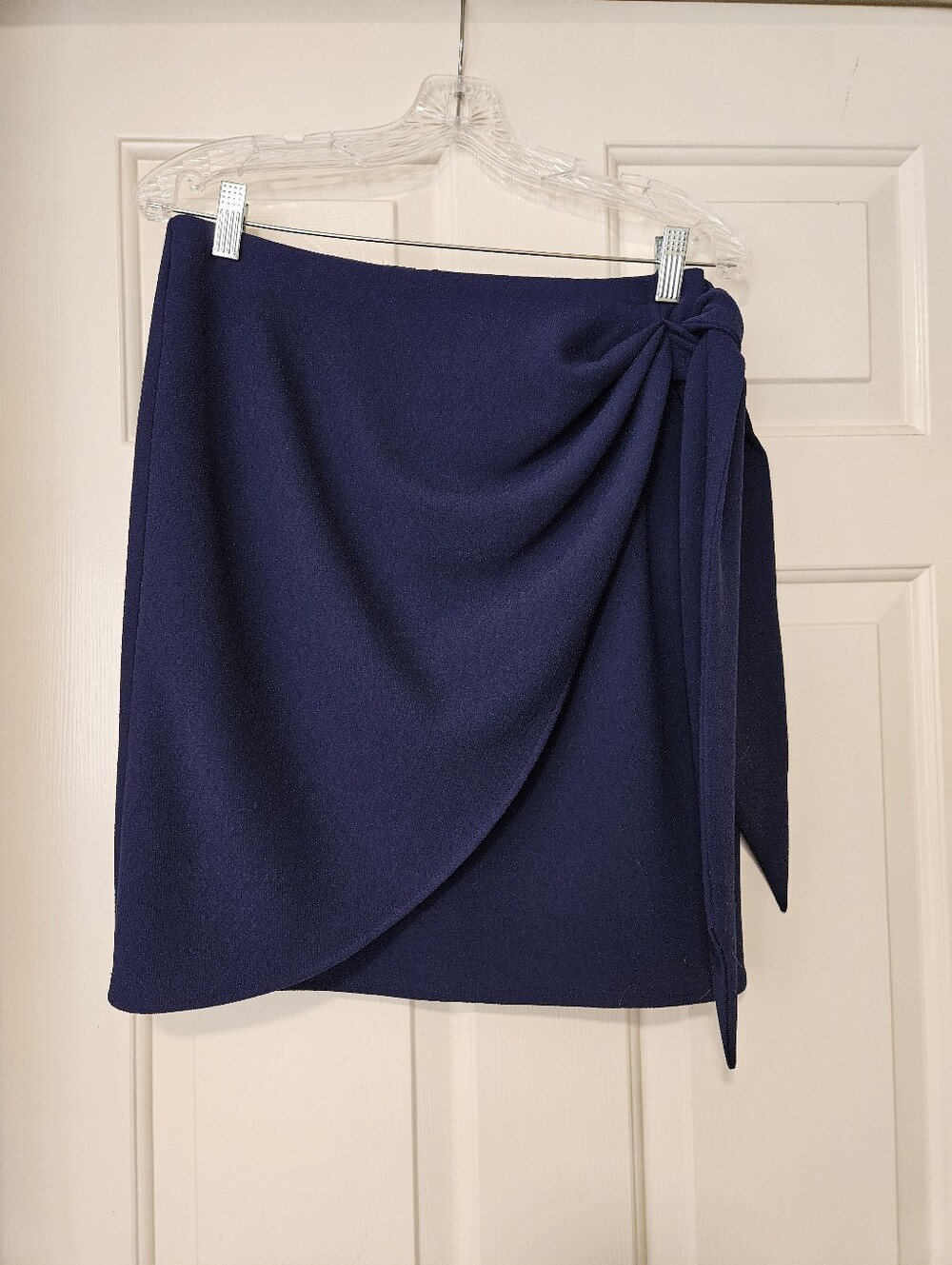 Navy Blue Faux Wrap Mini Skrit